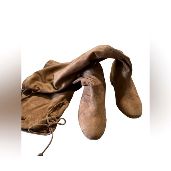 Wild Diva Women's Size 7 Brown Faux Suede Over the Knee Chunky Block Heel Boots - Picture 6 of 8